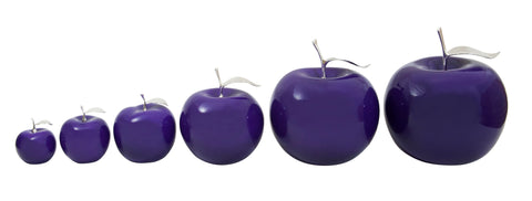 Violet Ceramic   Apples with Silver Stem and Leaves