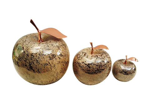 Champagne  Ceramic Apples With Rose-Gold  Stems