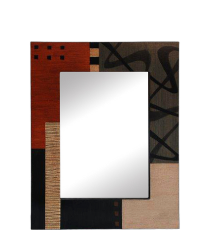 Rio Preto Wall Mirror Series: KAP101/94 Hand Painted 31 ½” x 24" x ½” Rectangular.