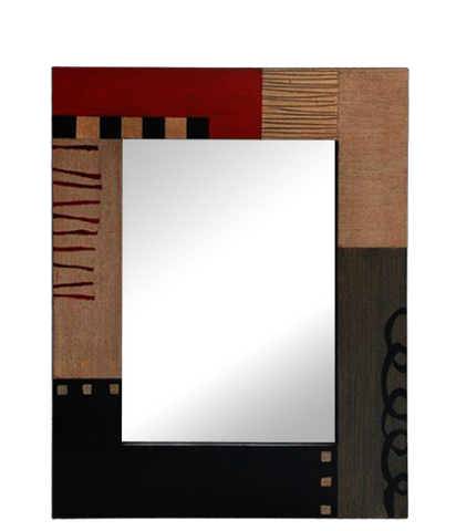 Argola Preta Wall Mirror Series KAP104/101 Hand Painted 20" x 16" x ½” Rectangular