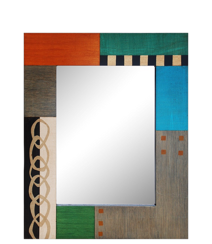 Argola Marron Wall Mirror Series KAP104/103 Hand Painted 20" x 16" x ½” Rectangular.