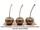 Champagne Ceramic Cherries with Rose-Gold Stem