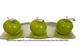 Green Ceramic  Apples With Silver Stem