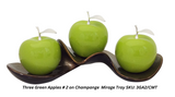Green Ceramic  Apples With Silver Stem