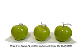 Green Ceramic  Apples With Silver Stem