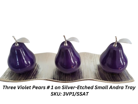 Violet Pears with Silver Stem