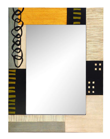 Argolas,  Wall Mirror  Series: KAP101/99 Hand Painted  31 ½”  x  24" x ½” Rectangular