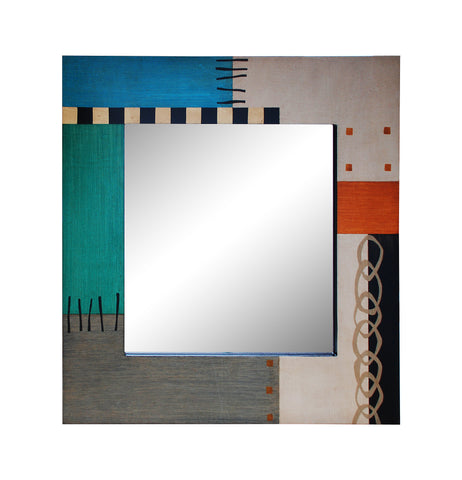 Argola Marron   Wall Mirror Series KAP102/103 Hand Painted  24” x 24” x ½”  Square