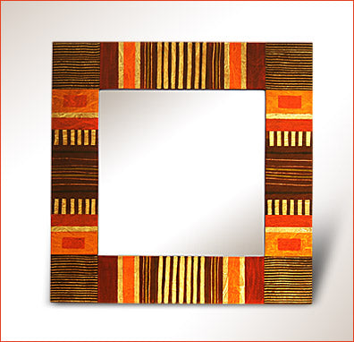 Lineas Wall Mirror Series  KAP103/06 Hand Painted 24" x 24" x 1½” Square