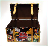 Travel Themed-Trunk - Around the world.  Brown