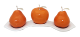 Three   Ceramic Tangerine   Pears  # 3 on Luanda  Tray