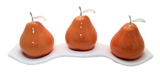Three   Ceramic Tangerine   Pears  # 3 on Luanda  Tray