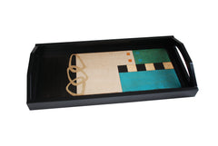 Argola Marron - Hand Painted Tray Series KAP406/103 - 19 ½ " x 14 ½ " x 2"