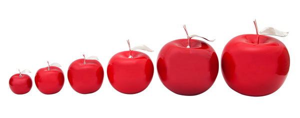 Red  Ceramic Apples with  Silver Stem