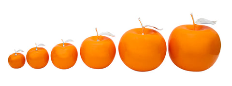 Ceramic Fruit - Tangerine Apples With Silver Stem