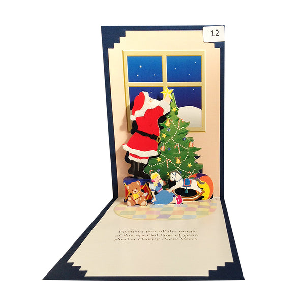 Christmas -Santa - Origami Greeting Card