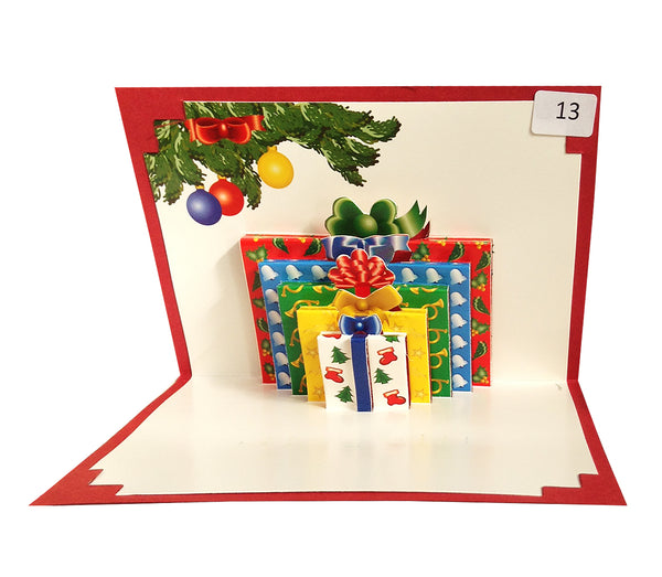 Christmas - Gift Boxes - Origami Greeting Card