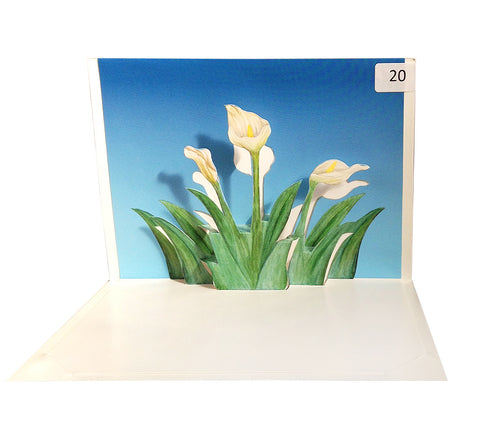 Flowers - Calla Lilies - Origami  Greeting Card