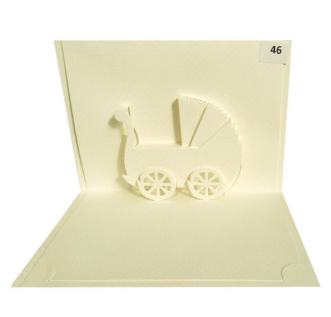 Baby Carriage  - Origami Greeting Cards