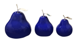 Ceramic Fruit - Blue   Pears with Silver Stem
