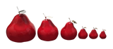 Ceramic Fruit - Red  Pears with Silver Stem