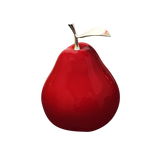 Ceramic Fruit - Red  Pears with Silver Stem