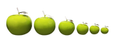 Green Ceramic  Apples With Silver Stem