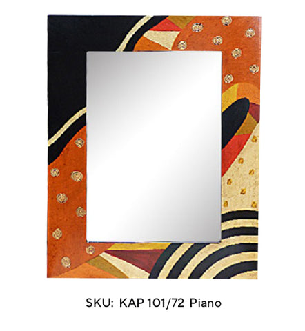 Piano Wall Mirror Series KAP101/72 Hand Painted   31 ½” x 24" x ½” Rectangular.