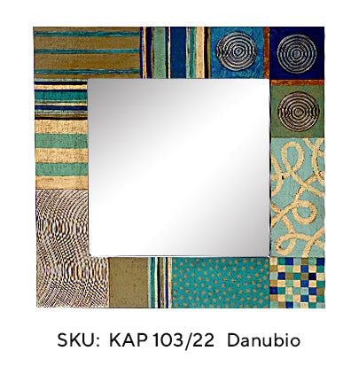 Danubio  Wall Mirror Series KAP 103/22 Hand Painted  24" x 24" x1½” Square