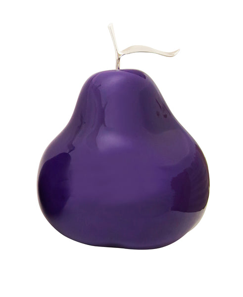 Ceramic Fruit - Violet Pears with Silver Stem