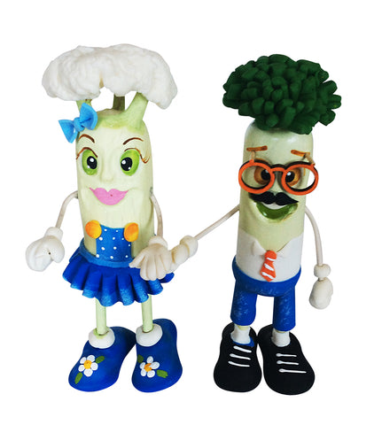 GURIS Funky and Fun Characters   RA128 - Mr. Broccoli & 108 Mrs. Cauliflower, Blue