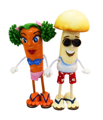GURIS Funky and Fun Characters   RA130 - Miss Carrot & Mushroom Boy