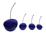 Violet Ceramic Cherries   with Silver Stem