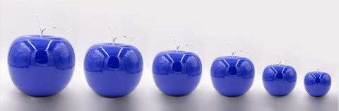 Blue ceramic Apples With Silver Stem